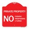 Signmission Private Property No Parking No Trespassing U Turns!, Red & White Alum Sign, 18" x 18", RW-1818-24621 A-DES-RW-1818-24621 - alternate 1
